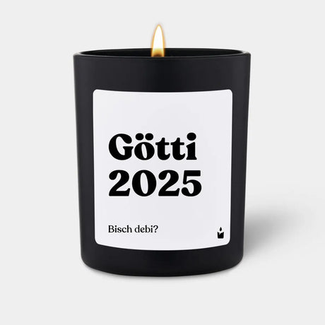 Duftkerze Schwarz Flowery Götti 2025. Bisch debi? von ChattyCandles