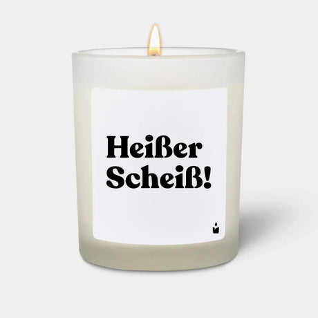 Duftkerze Weiss Woody Heißer Scheiß! von ChattyCandles
