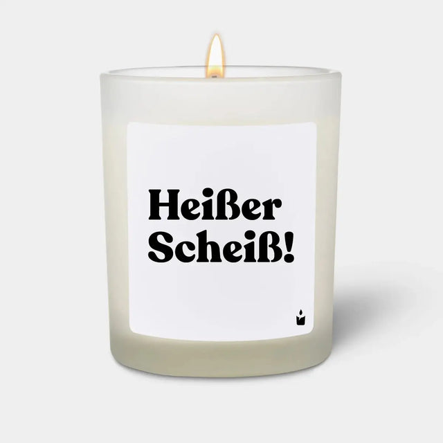 Duftkerze Weiss Woody Heißer Scheiß! von ChattyCandles