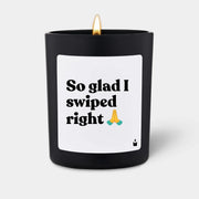 Duftkerze Schwarz Woody So glad I swiped right ? von ChattyCandles