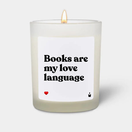 Duftkerze Weiss Woody Books are my love language von ChattyCandles