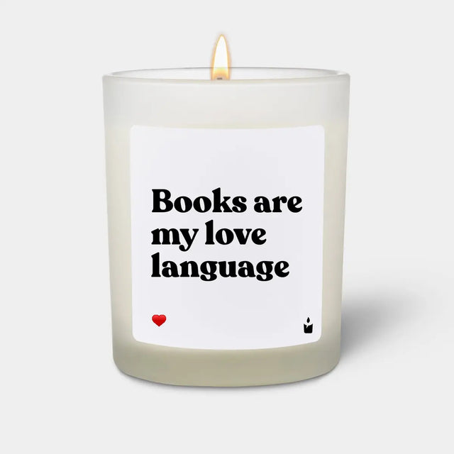 Duftkerze Weiss Woody Books are my love language von ChattyCandles