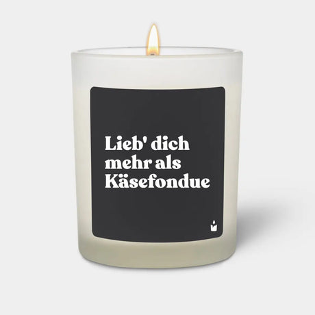 Duftkerze Weiss Flowery Lieb' dich mehr als Käsefondue von ChattyCandles