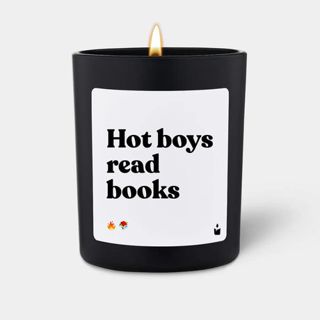 Duftkerze Schwarz Woody Hot boys read books von ChattyCandles