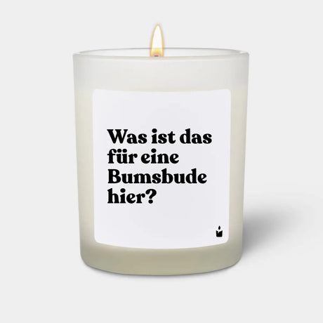Duftkerze Weiss Flowery Was ist das für eine Bumsbude hier? von ChattyCandles