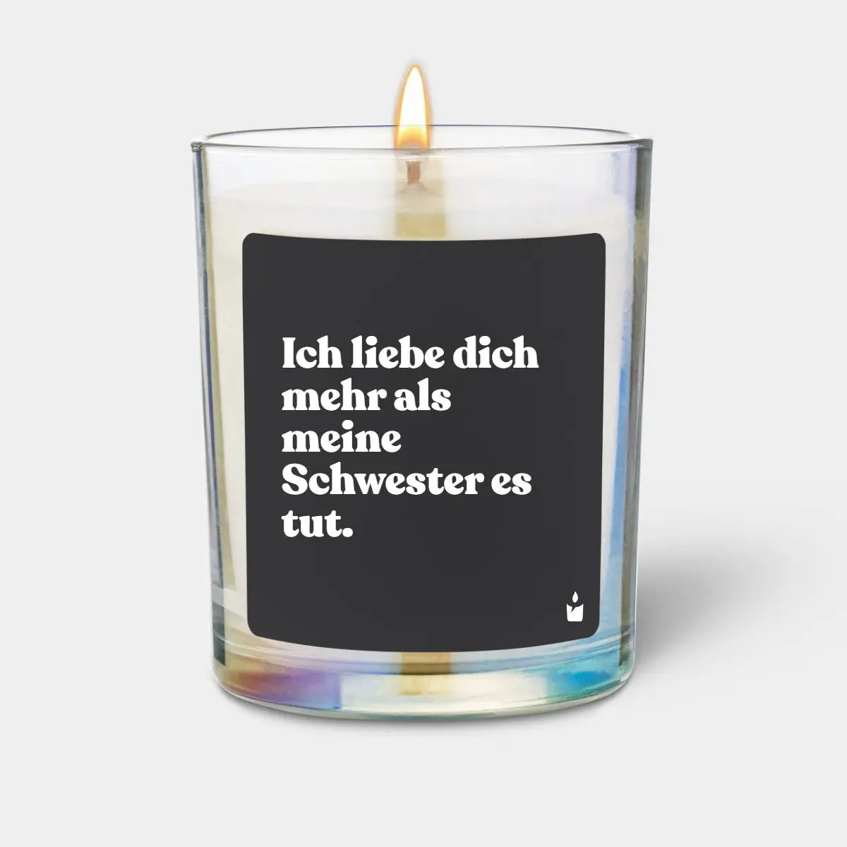 Duftkerze Rainbow Flowery Ich liebe dich mehr als meine Schwester es tut. von ChattyCandles