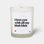 Duftkerze Weiss Woody I love you with all my blah blah von ChattyCandles