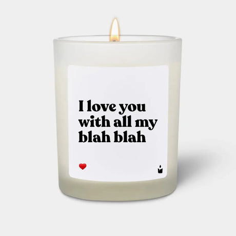 Duftkerze Weiss Woody I love you with all my blah blah von ChattyCandles