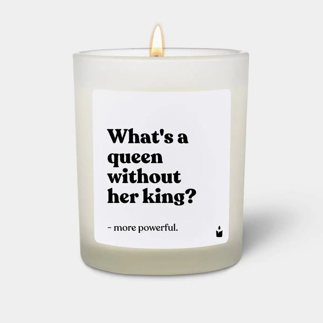 Duftkerze Weiss Flowery What's a queen without her king? - more powerful. von ChattyCandles