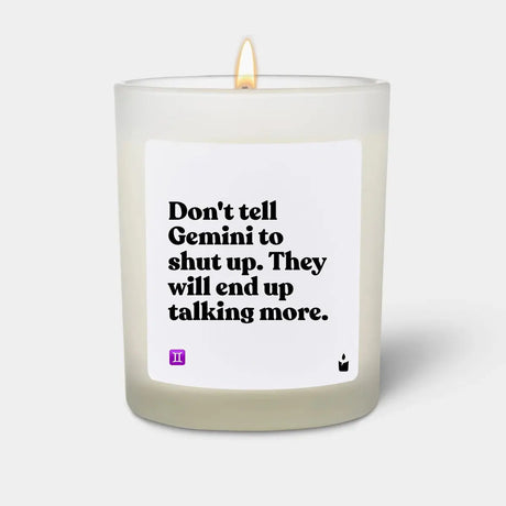 Duftkerze Weiss Woody Don't tell Gemini to shut up. They will end up talking more. von ChattyCandles