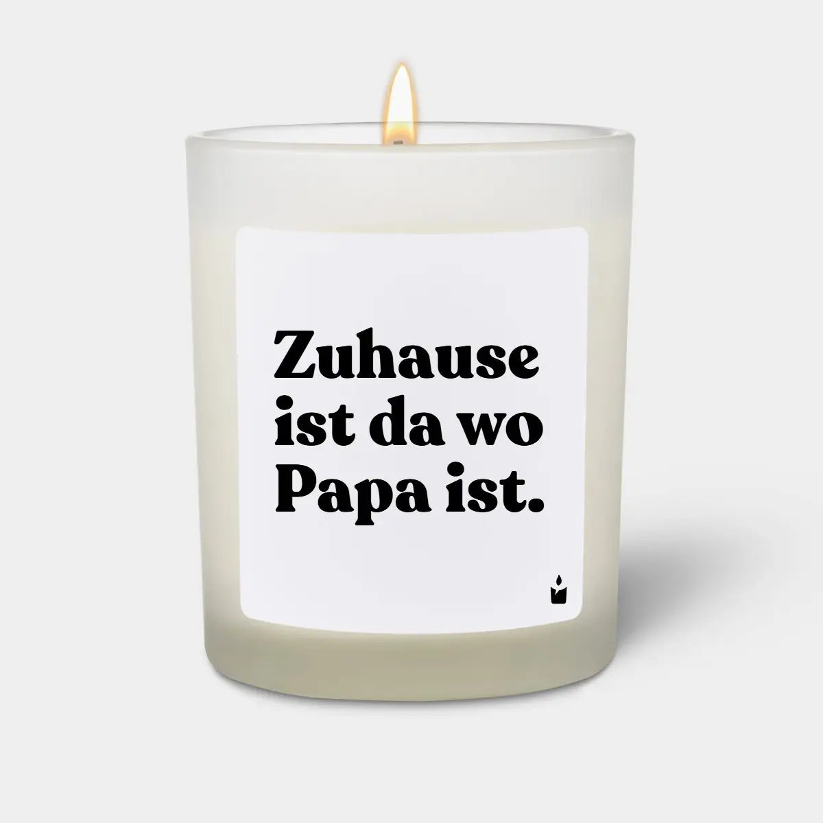 Duftkerze Weiss Woody Zuhause ist da wo Papa ist. von ChattyCandles