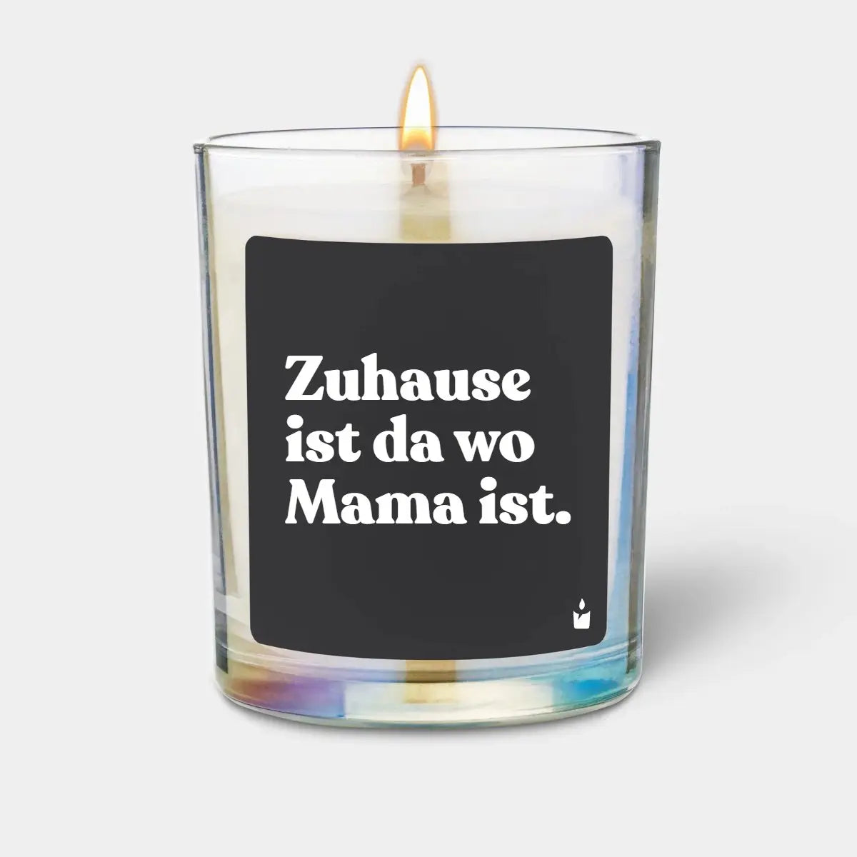 Duftkerze Rainbow Woody Zuhause ist da wo Mama ist. von ChattyCandles