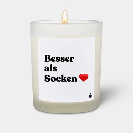 Duftkerze Weiss Woody Besser als Socken von ChattyCandles