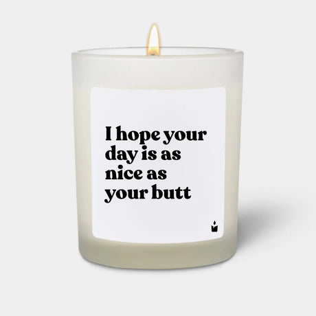 Duftkerze Weiss Woody I hope your day is as nice as your butt von ChattyCandles