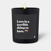 Duftkerze Schwarz Flowery Love is a terrible thing to hate. von ChattyCandles