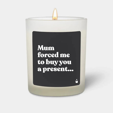 Duftkerze Weiss Woody Mum forced me to buy you a present... von ChattyCandles