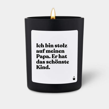 Duftkerze Schwarz Flowery Ich bin stolz auf meinen Papa. Er hat das schönste Kind. von ChattyCandles