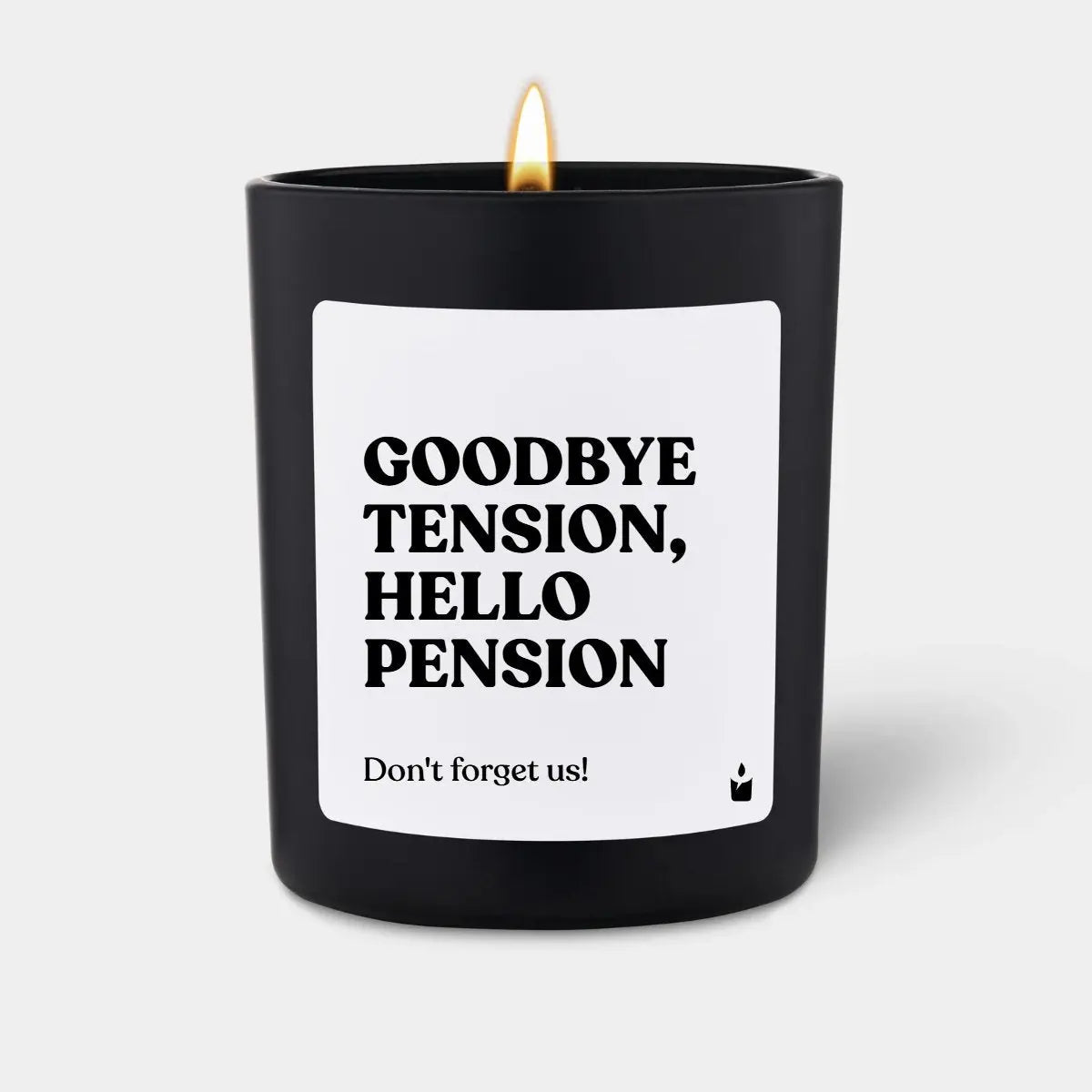 Duftkerze Schwarz Flowery Goodbye tension, hello pension! von ChattyCandles
