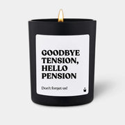 Duftkerze Schwarz Flowery Goodbye tension, hello pension! von ChattyCandles