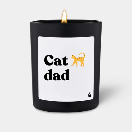Duftkerze Schwarz Woody Cat dad von ChattyCandles