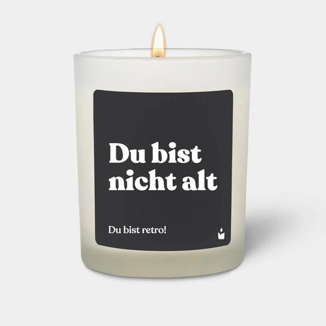 Duftkerze Weiss Woody Du bist nicht alt - Du bist retro! von ChattyCandles