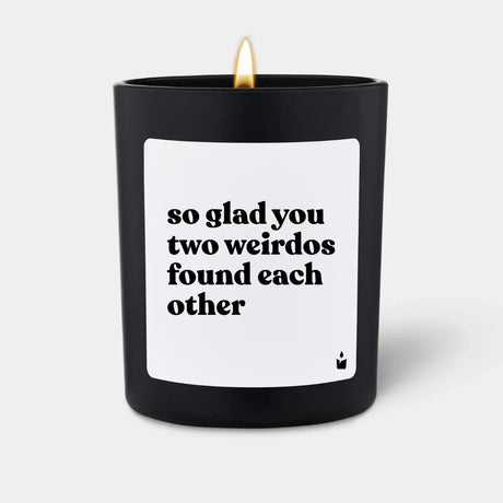 Duftkerze Schwarz Woody so glad you two weirdos found each other von ChattyCandles