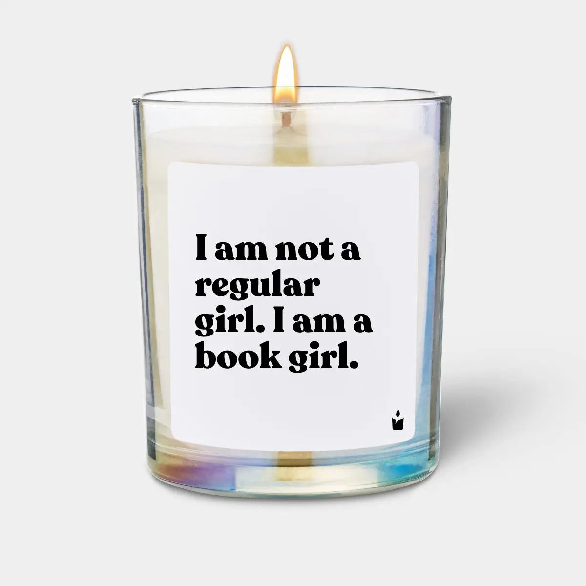 Duftkerze Rainbow Flowery I am not a regular girl. I am a book girl. von ChattyCandles