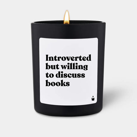 Duftkerze Schwarz Flowery Introverted but willing to discuss books von ChattyCandles