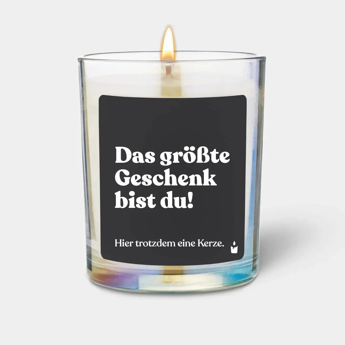 Duftkerze Rainbow Woody Das größte Geschenk bist du! Hier trotzdem eine Kerze. von guteszeug.ch