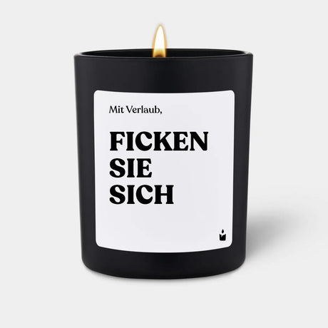 Duftkerze Schwarz Woody Mit Verlaub, Ficken Sie sich von ChattyCandles