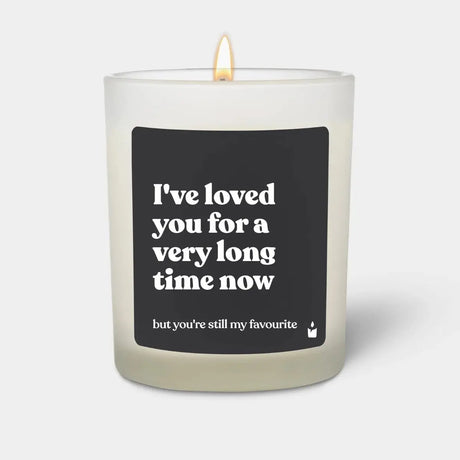 Duftkerze Weiss Woody I've loved you for a very long time now but you're still my favourite von ChattyCandles