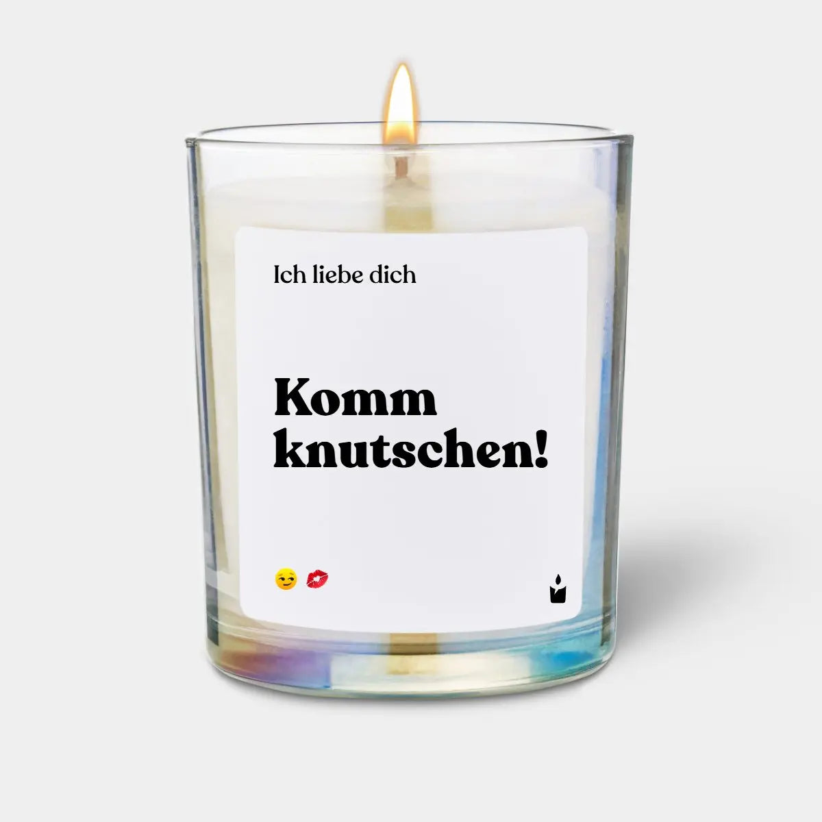 Duftkerze Rainbow Woody Ich liebe dich - komm knutschen von ChattyCandles