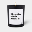 Duftkerze Schwarz Flowery Bittschön, zünd’s Kerzal o! von ChattyCandles