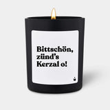 Duftkerze Schwarz Flowery Bittschön, zünd’s Kerzal o! von ChattyCandles