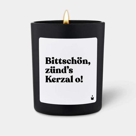 Duftkerze Schwarz Flowery Bittschön, zünd’s Kerzal o! von ChattyCandles