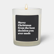 Duftkerze Weiss Woody Merry Christmas from the best decision you ever made von ChattyCandles