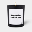 Duftkerze Schwarz Woody Remember to kick ass von ChattyCandles