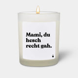 Duftkerze Weiss Flowery Mami, du hesch recht gah. von ChattyCandles