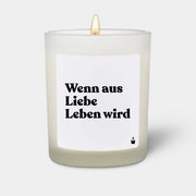 Duftkerze Weiss Flowery Wenn aus Liebe Leben wird von ChattyCandles