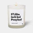 Duftkerze Weiss Flowery S’Läba isch koi Ponyhof von ChattyCandles
