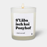 Duftkerze Weiss Flowery S’Läba isch koi Ponyhof von ChattyCandles