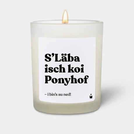 Duftkerze Weiss Flowery S’Läba isch koi Ponyhof von ChattyCandles