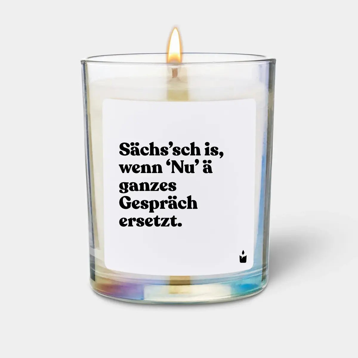 Duftkerze Rainbow Woody Sächs’sch is, wenn ‘Nu’ ä ganzes Gespräch ersetzt. von ChattyCandles