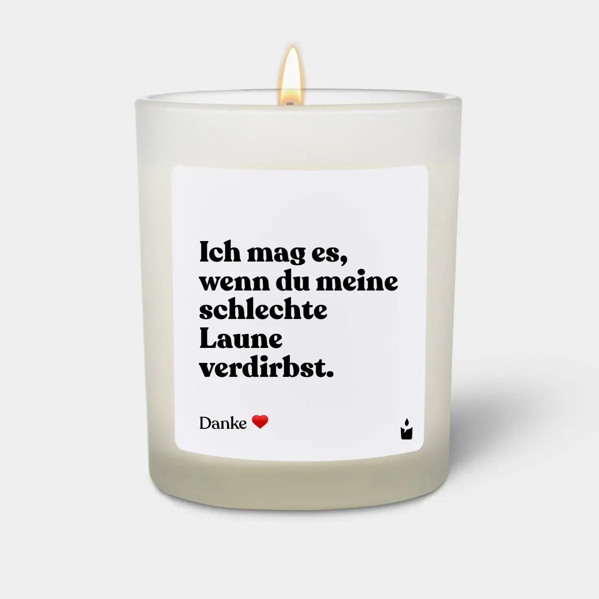 Duftkerze Weiss Woody Ich mag es, wenn du meine schlechte Laune verdirbst. von ChattyCandles