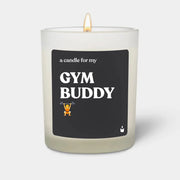 Duftkerze Weiss Woody a candle for my gym buddy von ChattyCandles
