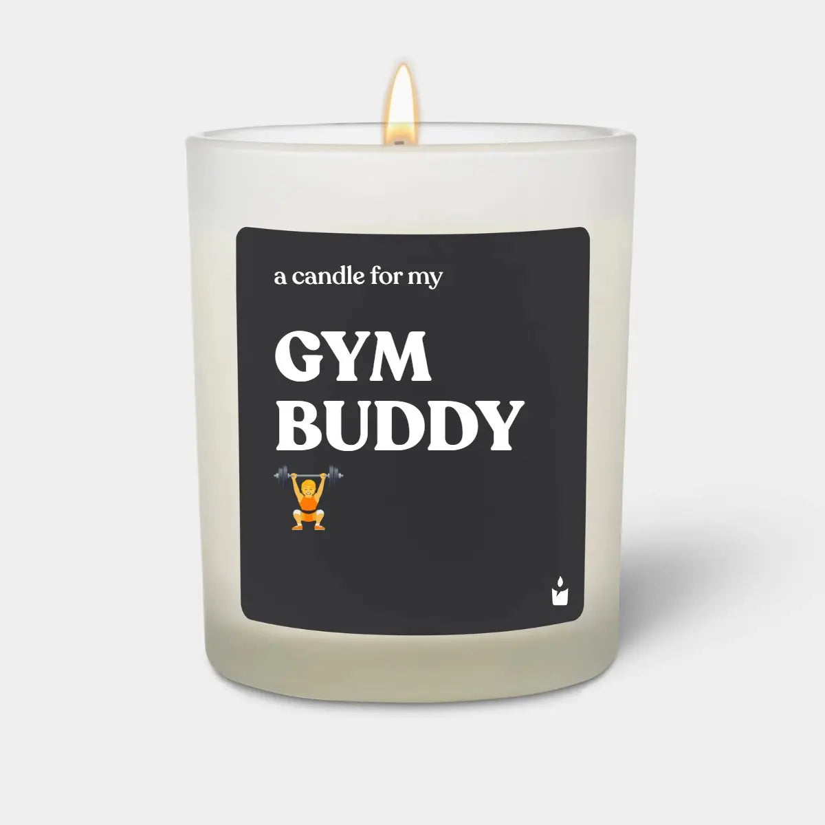 Duftkerze Weiss Woody a candle for my gym buddy von ChattyCandles