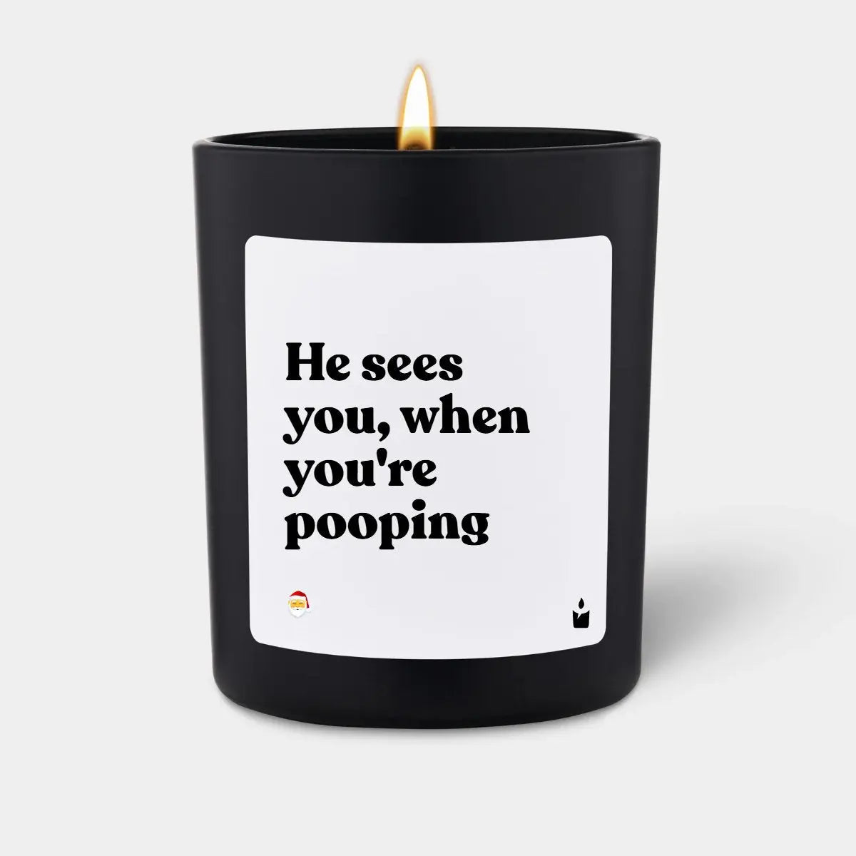 Duftkerze Schwarz Flowery He sees you, when you're pooping von ChattyCandles