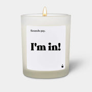 Duftkerze Weiss Woody Sounds gay. I'm in! von ChattyCandles