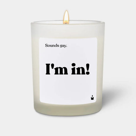 Duftkerze Weiss Woody Sounds gay. I'm in! von ChattyCandles