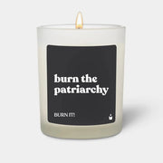 Duftkerze Weiss Flowery burn the patriarchy - burn it! von ChattyCandles